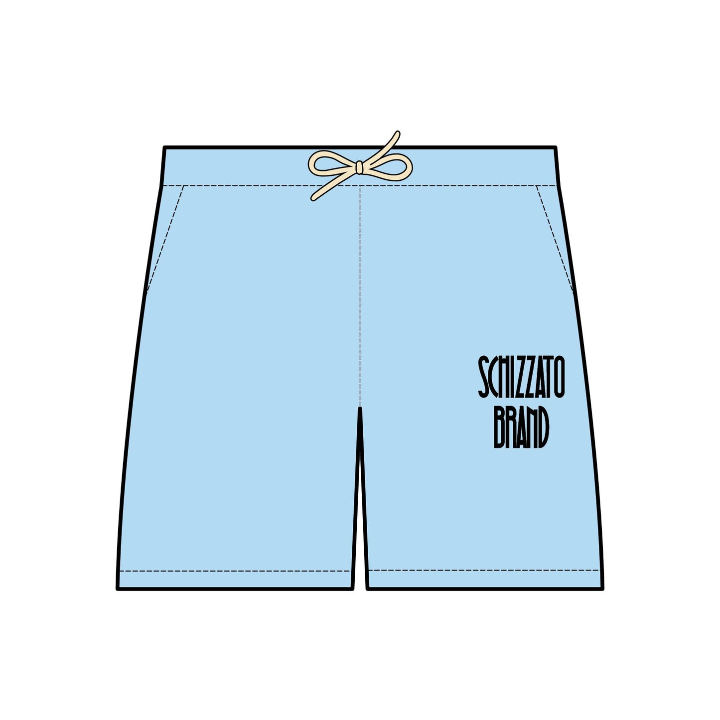 “Schizzato” Brand Unisex Garment-Dyed Lightweight Fleece Sweat Shorts