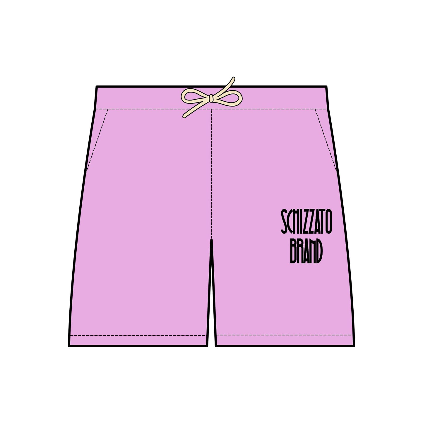 “Schizzato” Brand Unisex Garment-Dyed Lightweight Fleece Sweat Shorts