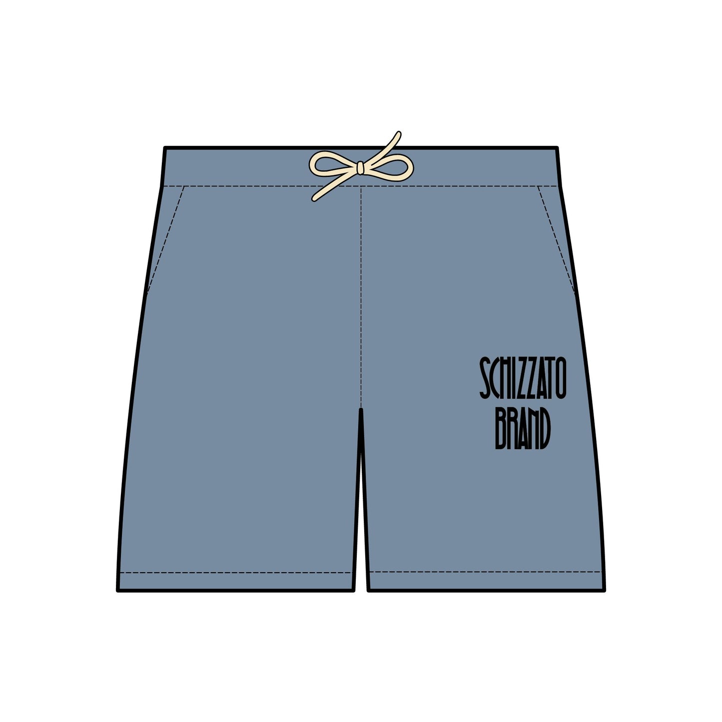 “Schizzato” Brand Unisex Garment-Dyed Lightweight Fleece Sweat Shorts