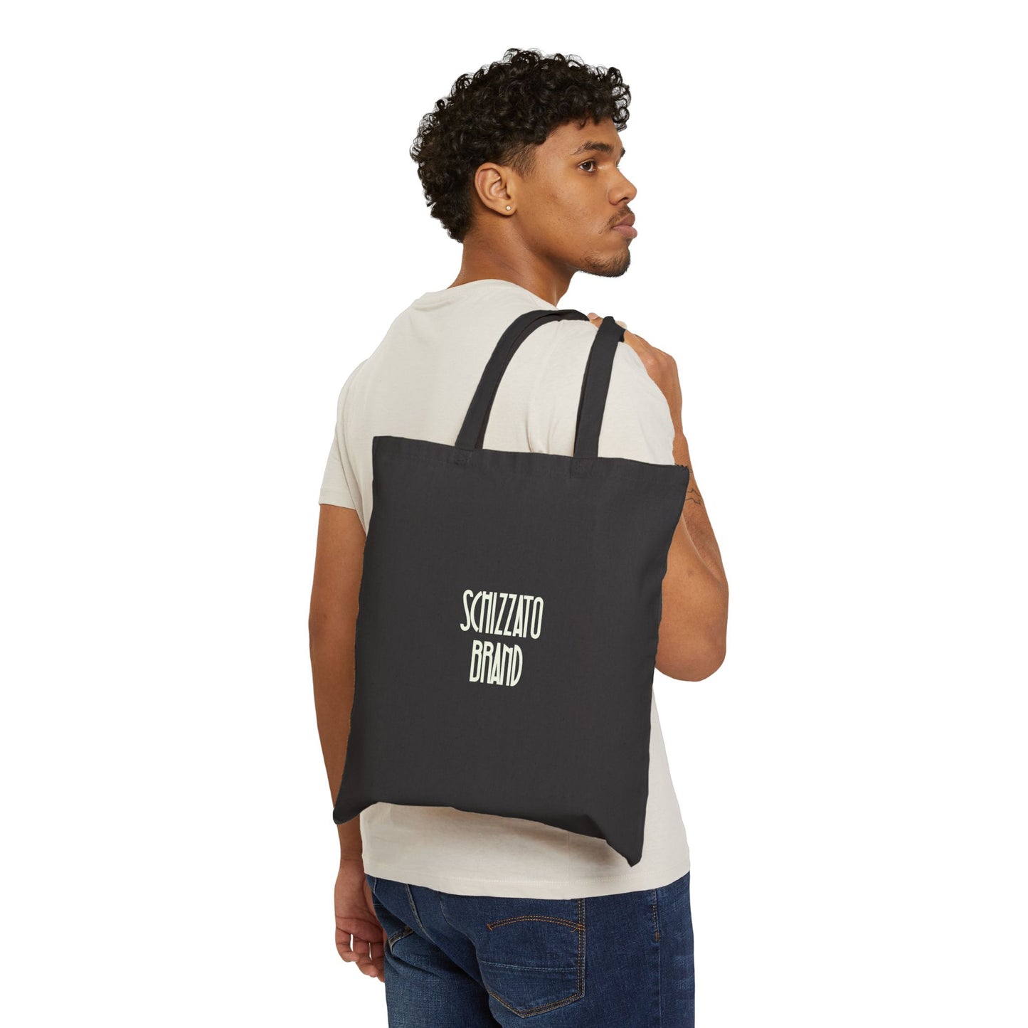 “Schizzato” Brand Cotton Canvas Tote Bag