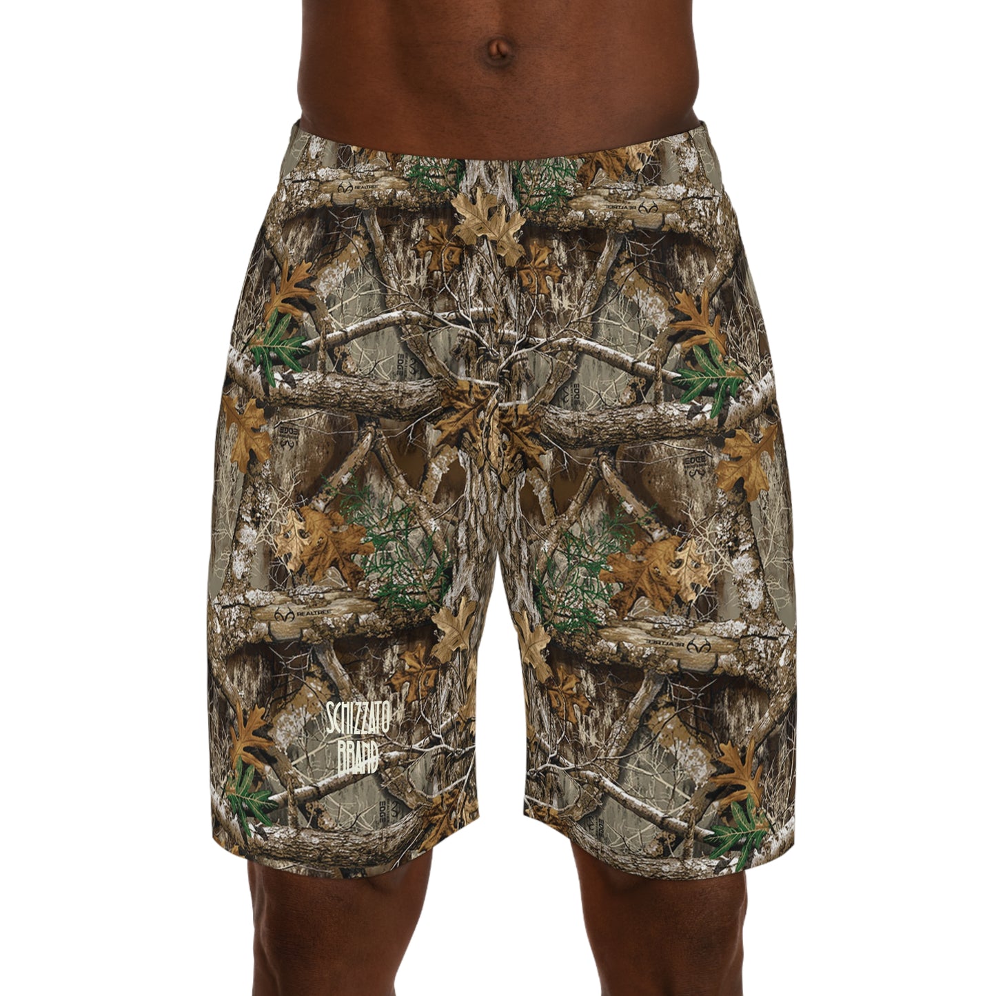 “Schizzato” Woodland Camouflage Men's Jogger Shorts