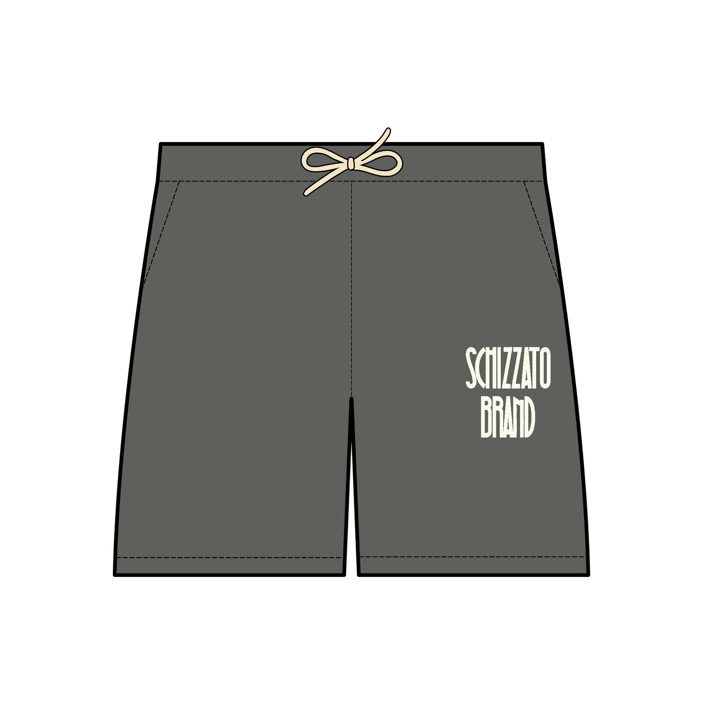 “Schizzato” Brand Unisex Garment-Dyed Lightweight Fleece Sweat Shorts