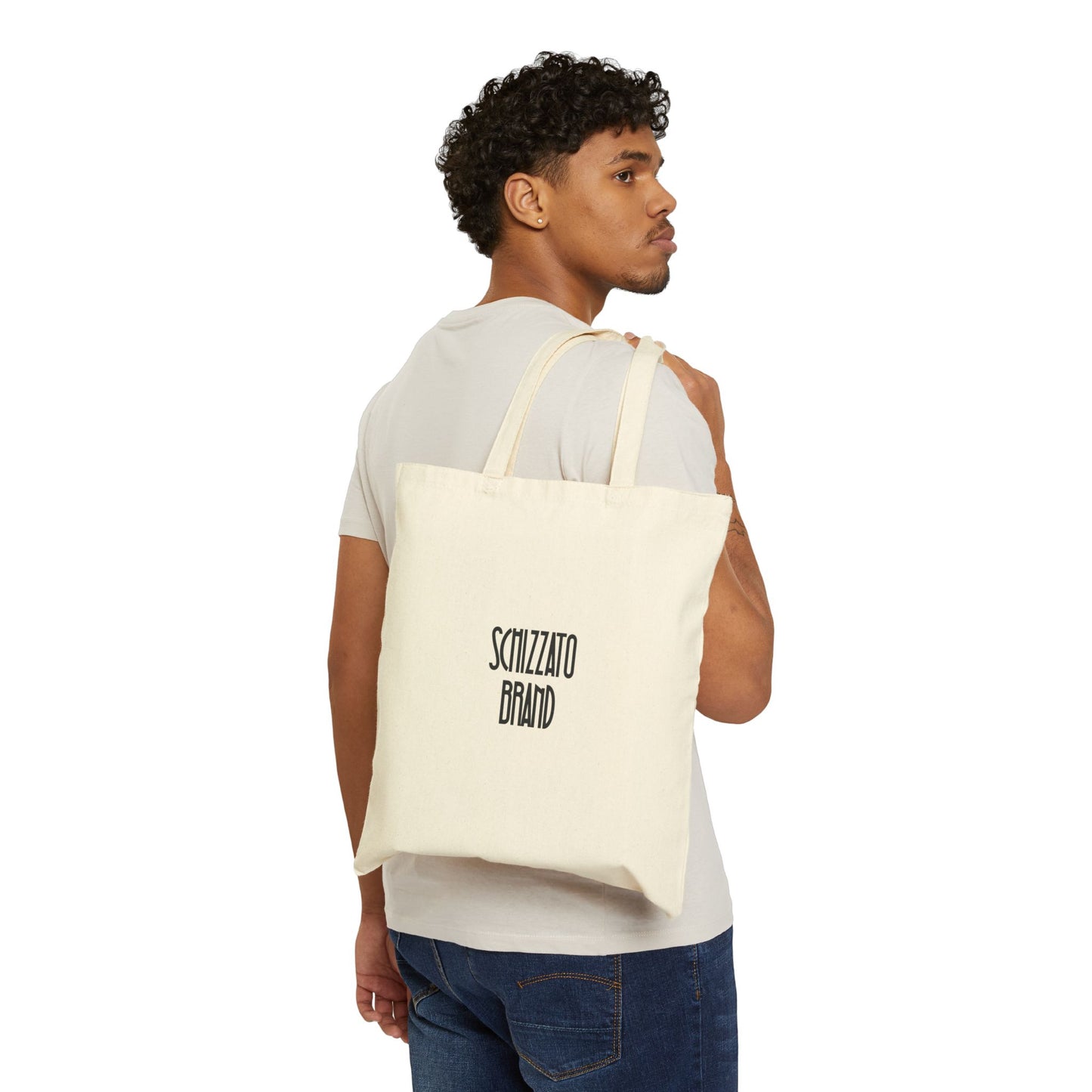 “Schizzato” Brand Cotton Canvas Tote Bag